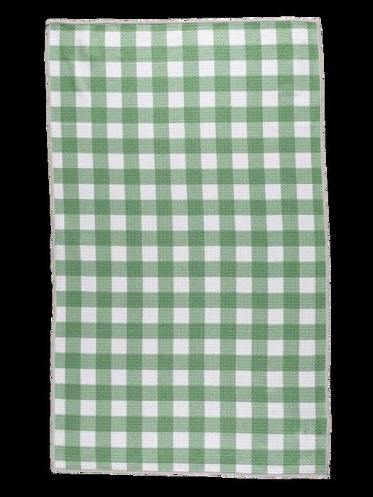 Reversible Waffle Knit Dish Towel  "Lucky Petals"