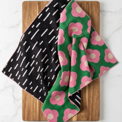 Waffle Knit Dish Towel "Tres Chic"