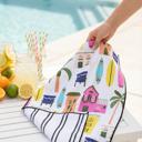  Reversible Waffle Knit Dish Towel  "Summer Holiday"