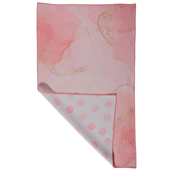 Reversible Waffle Knit Dish Towel "Blush Marble"