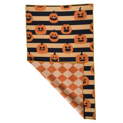 Waffle Knit Dish Towel "Ghoulish Grins"