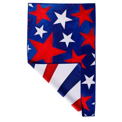 Reversible Waffle Knit Dish Towel "Stars and Stripes"
