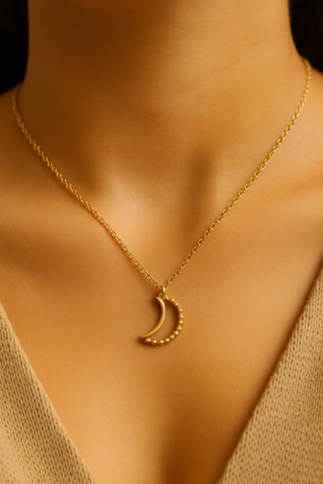 Gold plated Moon Anxiety Necklace 