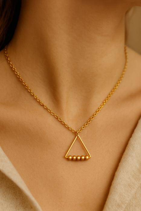 Gold plated Triangle Anxiety Necklace 
