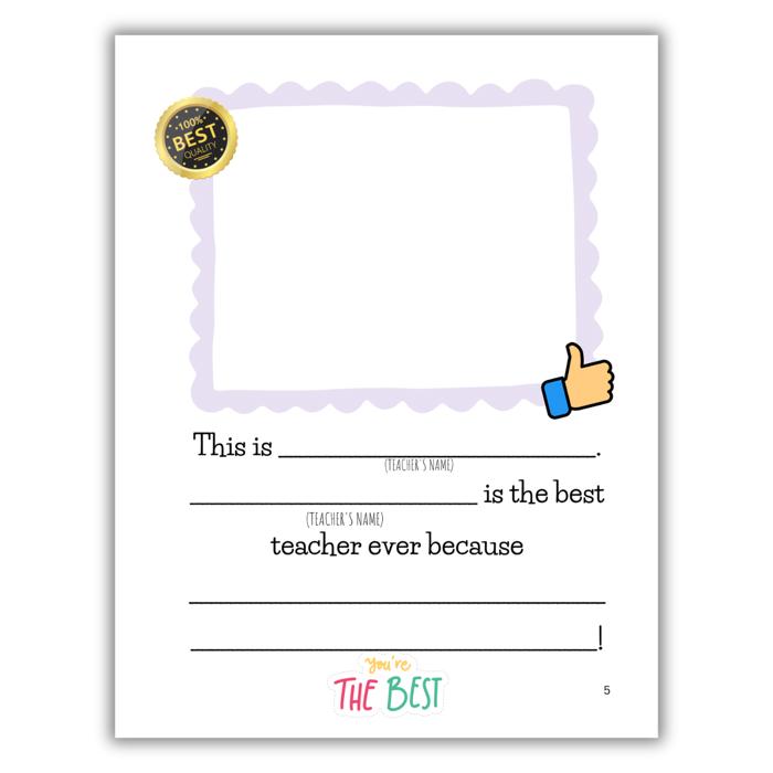 Best Teacher Ever! | Personalized Writing & Drawing Book for Kids