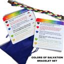 Colors of Salvation Kids Witness Scripture Cards with Bracelet and Pouch Christian Flashcards to Help Kids Learn About the Bible & Faith