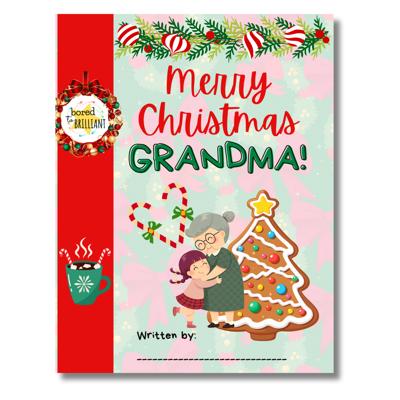 Merry Christmas Grandma! | Personalized Writing & Drawing Book for Kids | Gift for Grandma