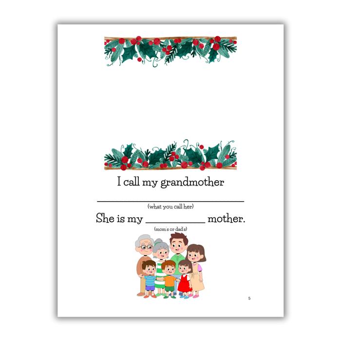 Merry Christmas Grandma! | Personalized Writing & Drawing Book for Kids | Gift for Grandma
