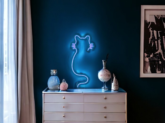 Blue Cat Led Neon Light Wall Decor
