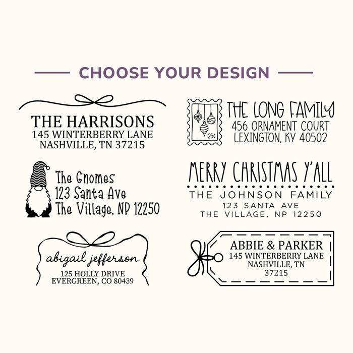 Personalized Self-Inking Holiday Address Stamps | Christmas Return Address Stamp | Custom Family Address Stamp | Holiday Card Stamp | Christmas Gift