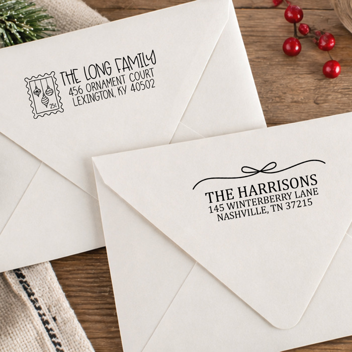 Personalized Self-Inking Holiday Address Stamps | Christmas Return Address Stamp | Custom Family Address Stamp | Holiday Card Stamp | Christmas Gift
