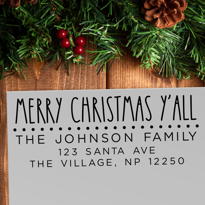 Personalized Self-Inking Holiday Address Stamps | Christmas Return Address Stamp | Custom Family Address Stamp | Holiday Card Stamp | Christmas Gift