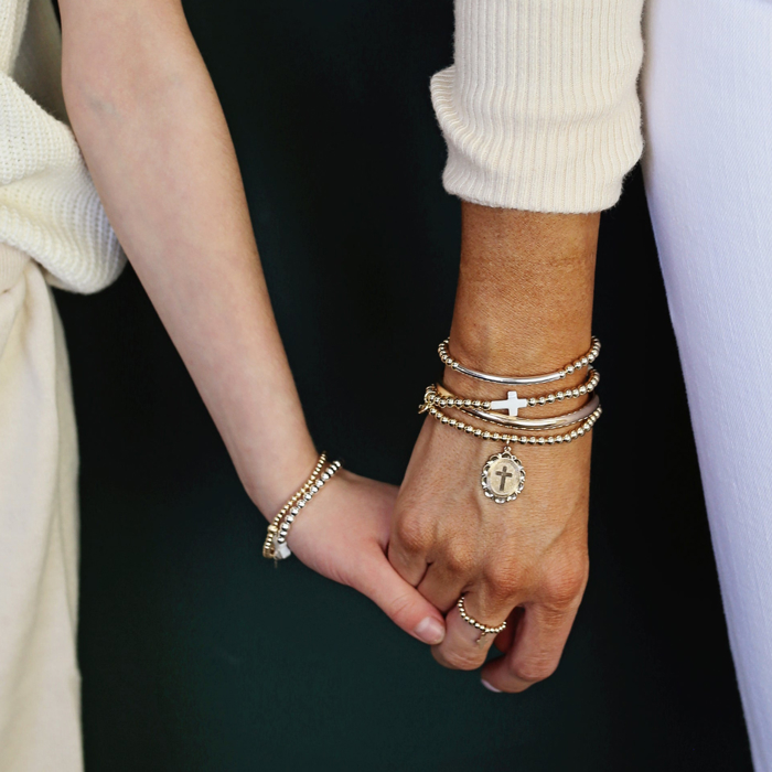 4mm Gold Ball Charm Bracelet