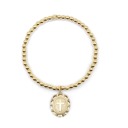  4mm Gold Ball Charm Bracelet