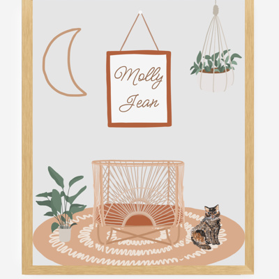 Personalized Boho Nursery Print