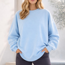 S-M LIGHT BLUE PASTEL TONE SOFT SCUBA SWEATSHIRT