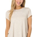 Small CREAM SHORT SLEEVE TOP WITH BACK RUFFLE