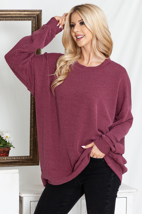 WAVE RIB OVERSIZED SWEATSHIRT