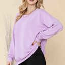 S-M LILAC WAVE RIB OVERSIZED SWEATSHIRT