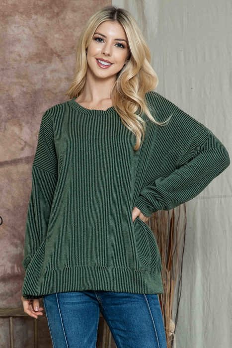 WAVE RIB OVERSIZED SWEATSHIRT