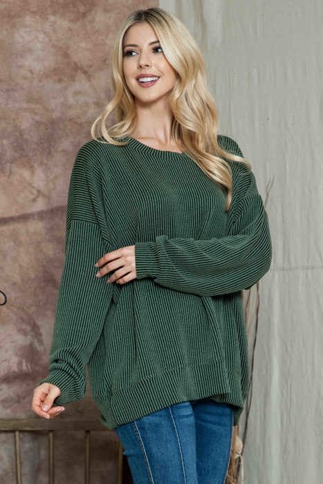 WAVE RIB OVERSIZED SWEATSHIRT