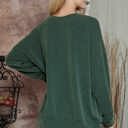 S-M OLIVE WAVE RIB OVERSIZED SWEATSHIRT