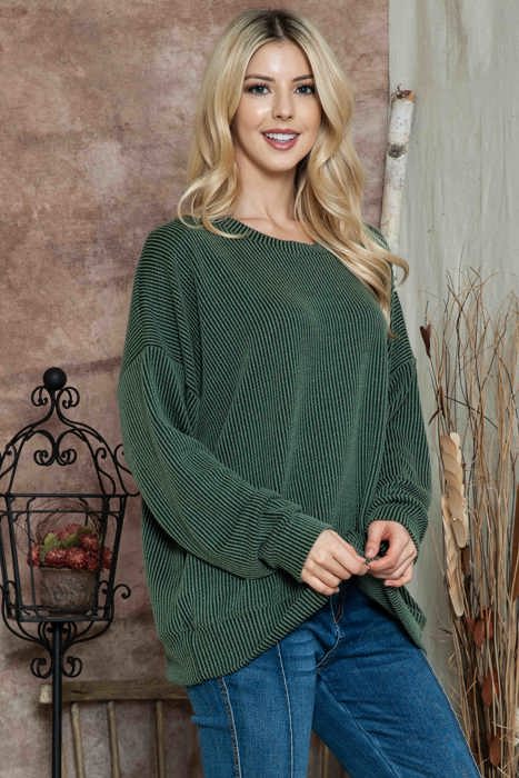 WAVE RIB OVERSIZED SWEATSHIRT