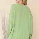 L-XL PISTACHIO WAVE RIB OVERSIZED SWEATSHIRT