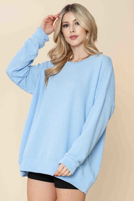 WAVE RIB OVERSIZED SWEATSHIRT