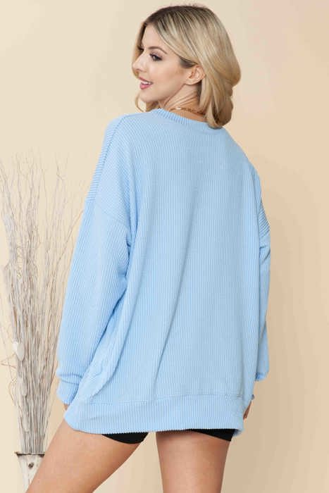WAVE RIB OVERSIZED SWEATSHIRT