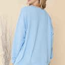 L-XL POWDER BLUE WAVE RIB OVERSIZED SWEATSHIRT