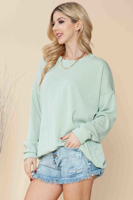 WAVE RIB OVERSIZED SWEATSHIRT