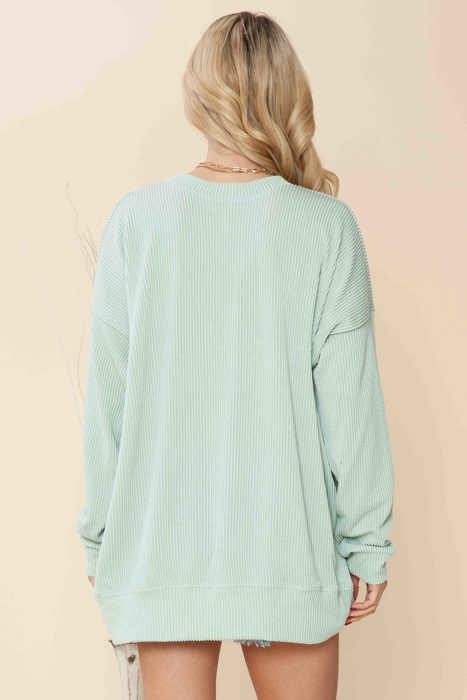 WAVE RIB OVERSIZED SWEATSHIRT