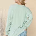 L-XL SAGE WAVE RIB OVERSIZED SWEATSHIRT