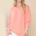 L-XL SALMON WAVE RIB OVERSIZED SWEATSHIRT