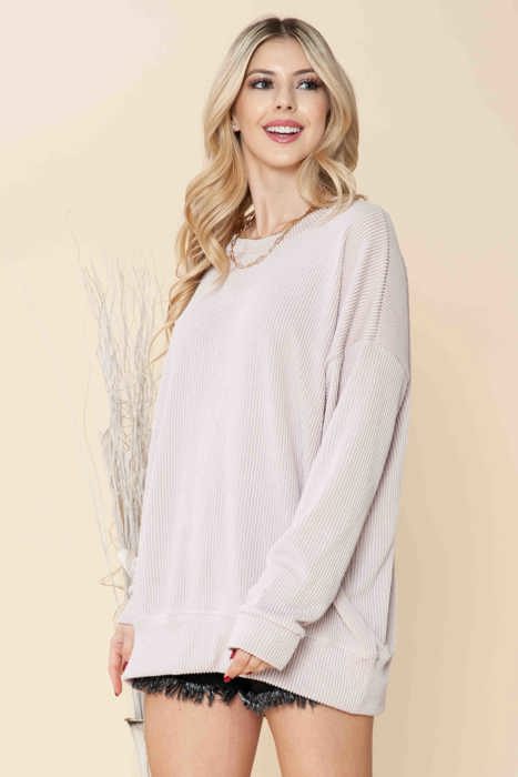WAVE RIB OVERSIZED SWEATSHIRT