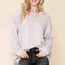 L-XL SAND WAVE RIB OVERSIZED SWEATSHIRT