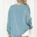 S-M SLATE GREY WAVE RIB OVERSIZED SWEATSHIRT