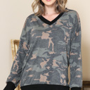 Medium CAMO V-NECK CAMOUFLAGE TUNIC TOP