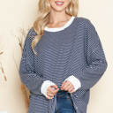 XL NAVY LOOSE FIT STRIPE TUNIC TOP