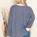XL NAVY LOOSE FIT STRIPE TUNIC TOP