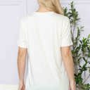 Medium IVORY SUPER SOFT BASIC SOLID SHORT SLEEVE TOP