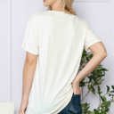 XL IVORY SUPER SOFT BASIC SOLID SHORT SLEEVE TOP