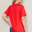 Small RED SUPER SOFT BASIC SOLID SHORT SLEEVE TOP