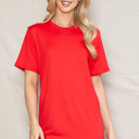 Medium RED SUPER SOFT BASIC SOLID SHORT SLEEVE TOP