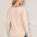 Medium BEIGE SUPER SOFT V-NECK LONG SLEEVE TOP