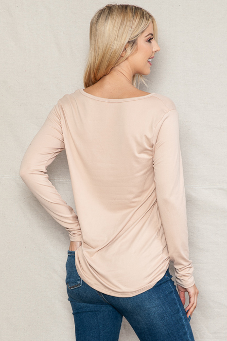 SUPER SOFT V-NECK LONG SLEEVE TOP
