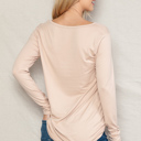 XL BEIGE SUPER SOFT V-NECK LONG SLEEVE TOP