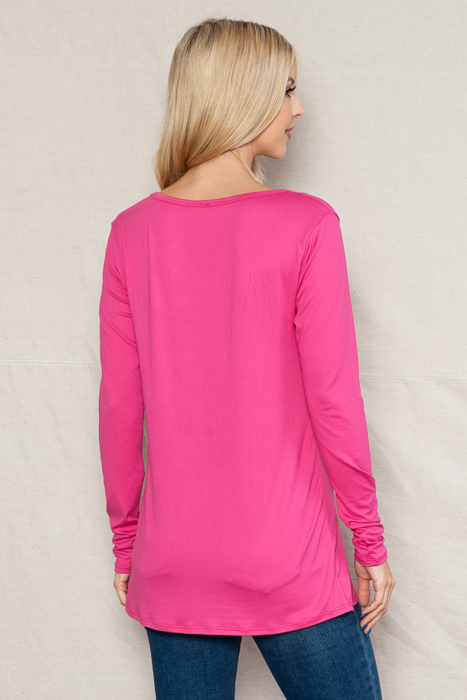 SUPER SOFT V-NECK LONG SLEEVE TOP