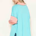 Medium SAPPHIRE OVERSIZED POLO WAVE RIB TUNIC WITH CONTRAST